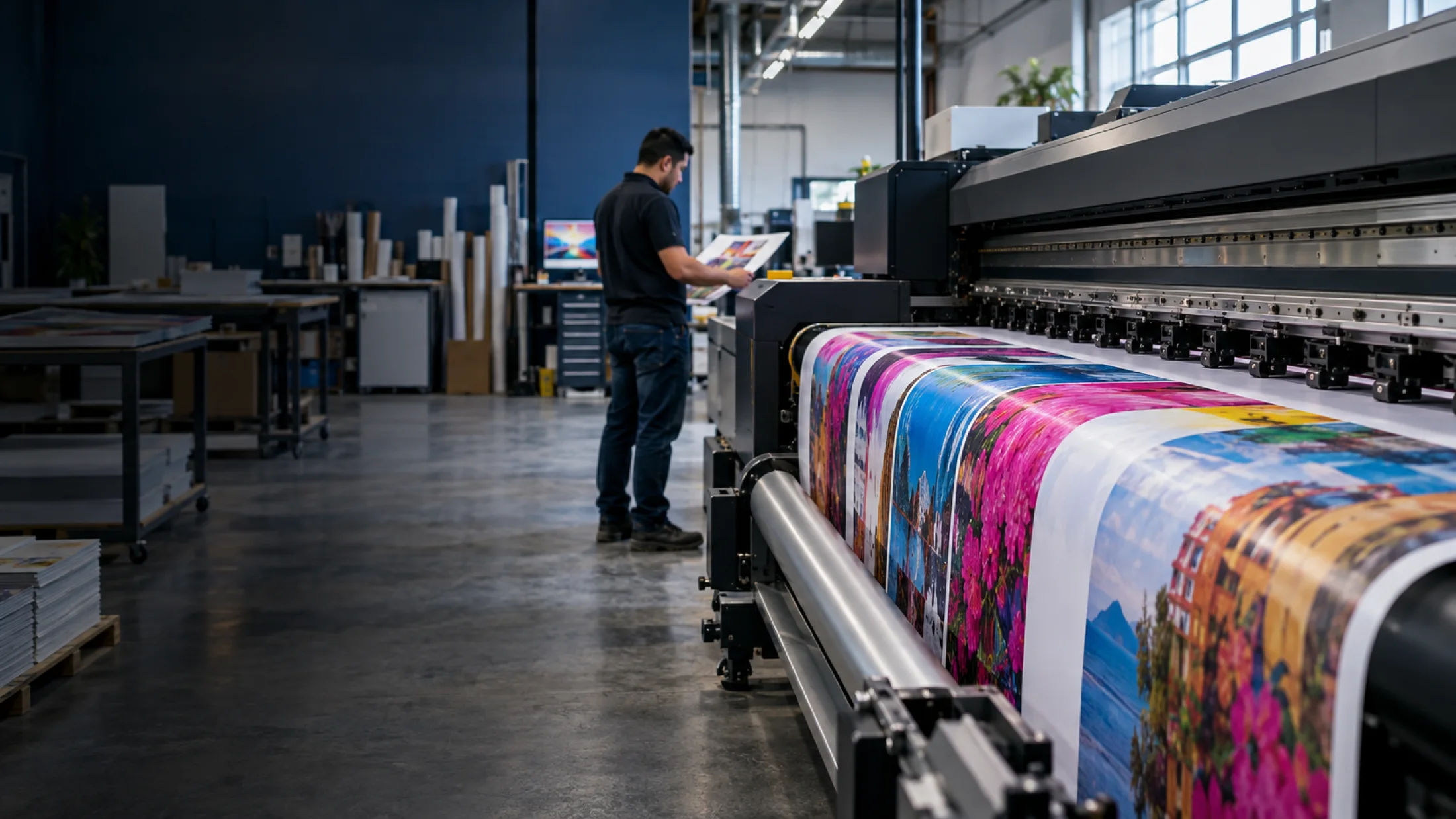 Producción de un gráfico a color en una impresora de gran formato